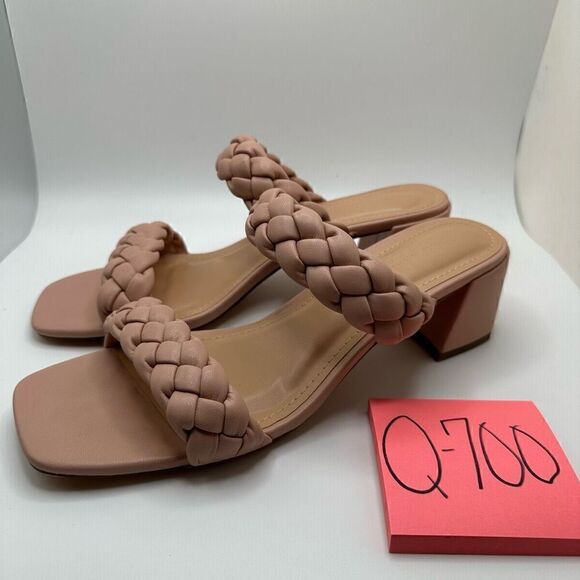 CUSHIONAIRE Women's braided Heel Sandal +Memory Foam 9 BLUSH - Picture 3 of 7
